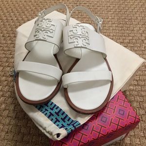 Tory Burch powder coated Melinda sandal-calf leather